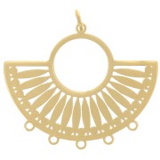 Pendentif - chandelier ethnique 22x26 mm - 5 anneaux - Acier inoxydable 304 Doré|raw }}