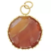 Serti pendentif pour cabochon 12 mm - décor couronne - Acier inoxydable 304 Doré
