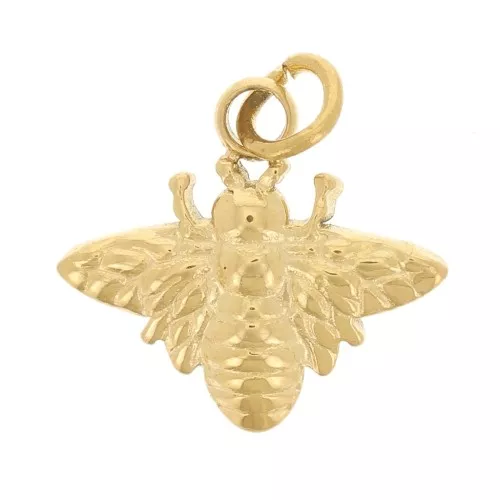 Breloque abeille 10x11 mm - Acier inoxydable 316L Doré x1