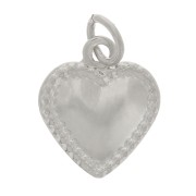Breloque coeur travaillé 10x8 mm - Acier inoxydable 304 x1