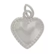 Breloque coeur travaillé 10x8 mm - Acier inoxydable 304 x1