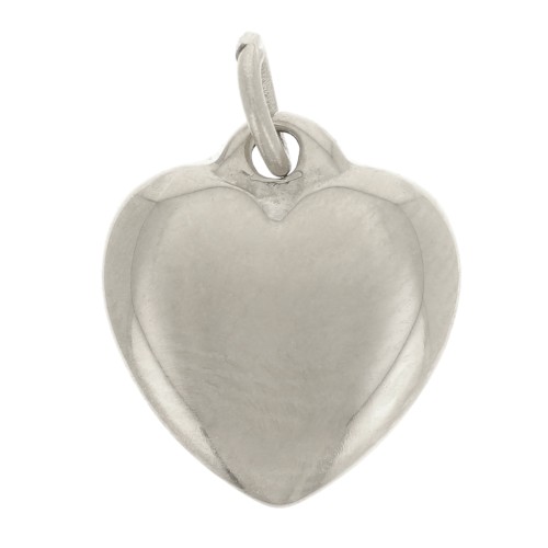 Breloque coeur 11x10 mm - Acier inoxydable 316L x1