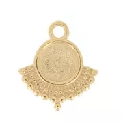 Breloque ethnique 14x12 mm pour cabochon 6 mm - Acier inoxydable 316L Doré x1