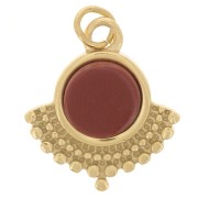 Breloque ethnique 14x12 mm pour cabochon 6 mm - Acier inoxydable 316L Doré x1