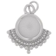 Breloque ethnique 14x12 mm pour cabochon 6 mm - Acier inoxydable 316L x1|raw }}