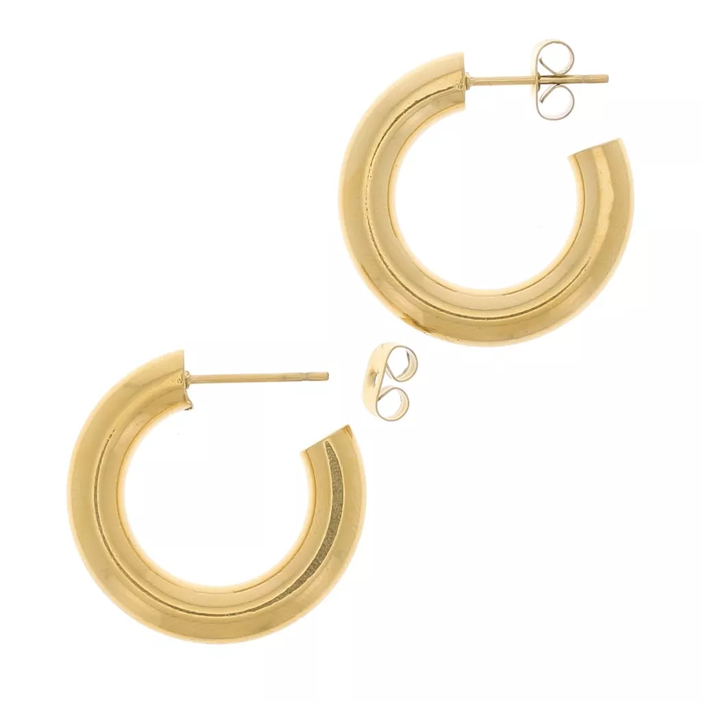 Créoles Travaillées Pour Femme En Acier Inoxydable Doré - Diamètre 3 Cm - Neuf Avec étiquettes