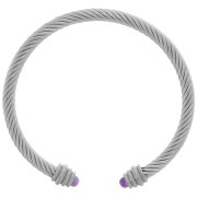 Bracelet jonc torsadé 4.7x192 mm pour cabochon 4 mm - Acier inoxydable 304 x1