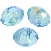 Perles rondes aplaties PureCrystal 5040 4 mm - Aquamarine Shimmer 2X x20
