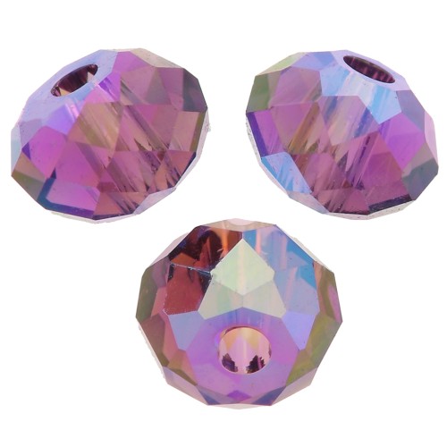 Perles rondes aplaties PureCrystal 5040 4 mm - Amethyst Shimmer 2X x20