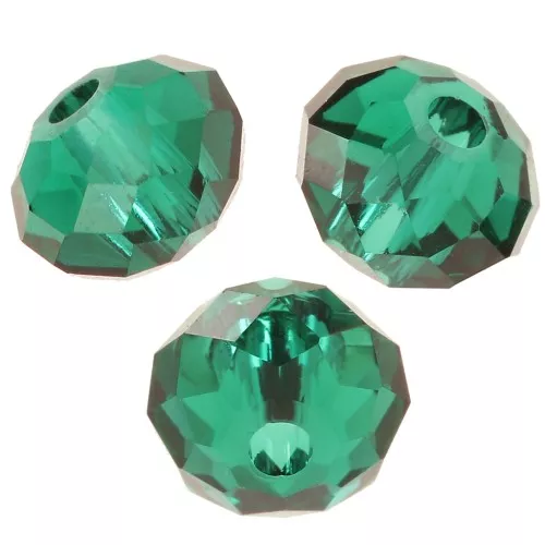 Perles rondes aplaties PureCrystal 5040 4 mm - Emerald x20