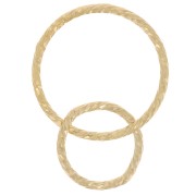 Deux anneaux entrelacés - diamantés - 15 et 10 mm - Gold filled (or laminé)  x1|raw }}