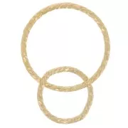 Deux anneaux entrelacés - diamantés - 15 et 10 mm - Gold filled (or laminé)  x1