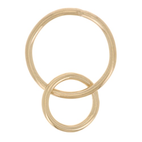 Deux anneaux entrelacés 12 et 8 mm - Gold filled (or laminé)  x1