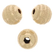 Perle ronde - gravure effet diamanté motif strié 8 mm Gold filled (or laminé)  x1|raw }}
