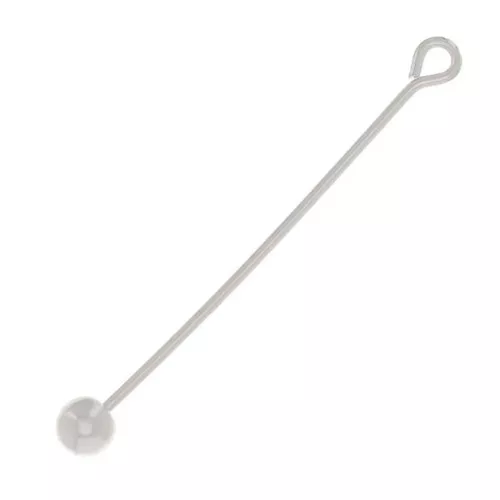 Clou tête ronde 28x0.6 mm avec boule dévissable - Argent 925 x1