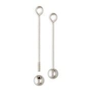 Clou tête ronde 28x0.6 mm avec boule dévissable - Argent 925 x1