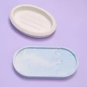 Moule silicone pour réaliser un plateau ovale en résine 17.5x9 cm x1
