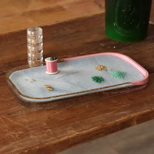 Moule silicone pour réaliser plateau ovale en résine 23.5x13 cm