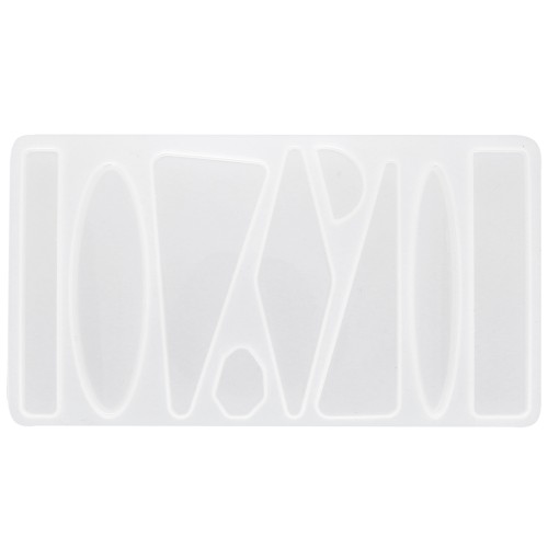 Moule silicone pour réaliser 9 formes géométrique évidée pour barrette en résine