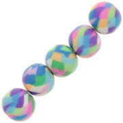 Assortiment perles rondes aplaties en pâte polymère 8 mm - Multicolore x10|raw }}