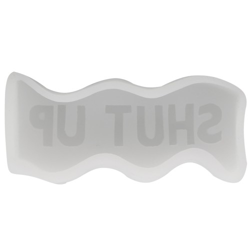 Moule savon en silicone - forme de vague avec mot Shut Up 11.5x3.5cm Transparent