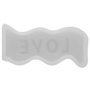 Moule savon en silicone - forme de vague avec mot Love 12x4.5 cm Transparent