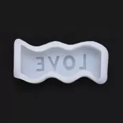 Moule savon en silicone - forme de vague avec mot Love 12x4.5 cm Transparent