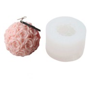 Moule bougie en silicone - boule de fleur 3D - 4 cm - Transparent x1
