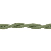 Perles Heishi rondelles  en pâte polymère 3x1 mm - Olive x45cm