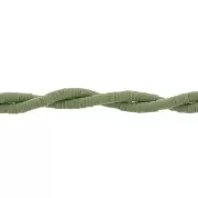 Perles rondelles Heishi en pâte polymère 3x1 mm - Olive x45cm