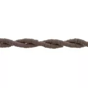 Perles rondelles Heishi en pâte polymère 3x1 mm - Marron foncé x45cm