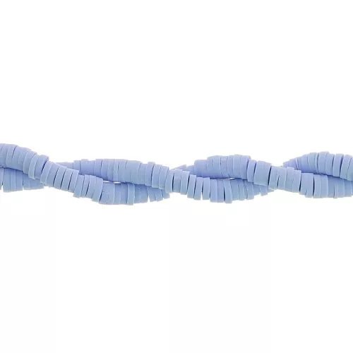 Perles Heishi rondelles  en pâte polymère 4x1 mm - Bleu ciel x45cm