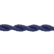 Perles rondelles Heishi en pâte polymère 4x1 mm - Bleu nuit x45cm|raw }}