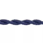 Perles rondelles Heishi en pâte polymère 4x1 mm - Bleu nuit x45cm