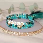 Perles Heishi rondelles  en pâte polymère 4x1 mm - Bleu nuit x45cm