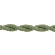 Perles rondelles Heishi en pâte polymère 4x1 mm - Olive x45cm|raw }}