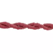 Perles rondelles Heishi en pâte polymère 4x1 mm - Bordeaux x45cm