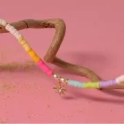 Perles rondelles Heishi en pâte polymère 4x1 mm - Bordeaux x45cm