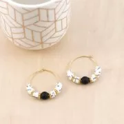 Perles rondelles Heishi en pâte polymère 5x1 mm - Bleu jean x45cm