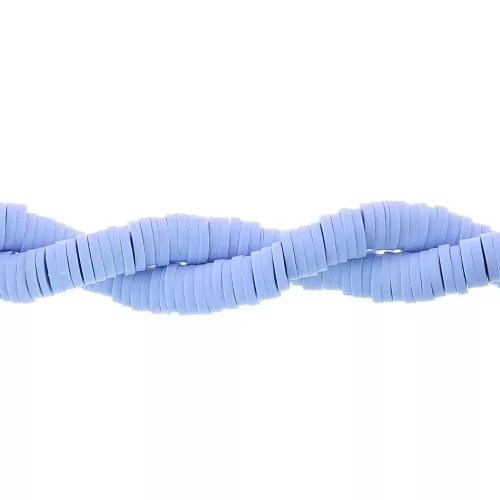 Perles Heishi rondelles en pâte polymère 6x1 mm - Bleu ciel x45cm