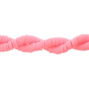 Perles rondelles Heishi en pâte polymère 6x1 mm - Rose vif x45cm|raw }}