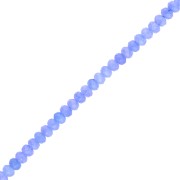 Rondes aplaties facettées 6x4 mm pierre gemme teintée - Quartz Bleu x37cm