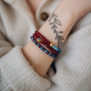 Rondes aplaties facettées 6x4 mm pierre gemme teintée - Quartz Bleu x37cm