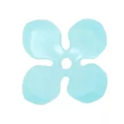 Perles fleur 13.5 mm en acétate - Bleu clair nacré x4