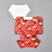 Boîte cadeau à monter soi-même 8.5x7.5x5.5 cm - Motif floral - Rouge - Multicolore