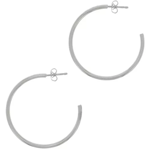Créoles ouvertes 36 mm - Fil 2 mm - Placage Argent fin x2