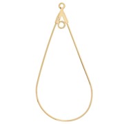Supports boucles d'oreilles gouttes anneau 45x21 mm - Acier inox 316L Doré x2