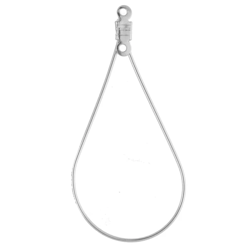 Supports boucles d'oreilles gouttes & anneau 44x22.5 mm - Acier inox 304L x2