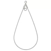 Supports boucles d'oreilles gouttes & anneau 51x25 mm - Acier inoxydable 316L x2