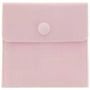 Pochette en velours avec bouton pression pour bijoux 100x95 mm - Rose clair x1